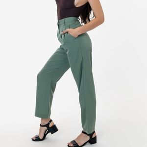 American Apparel. Pleated Twill Pants. Slate Green. Size Small.